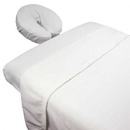 Ensemble de Draps en Microfibre 3 Pcs pour Table de Massage - Blanc