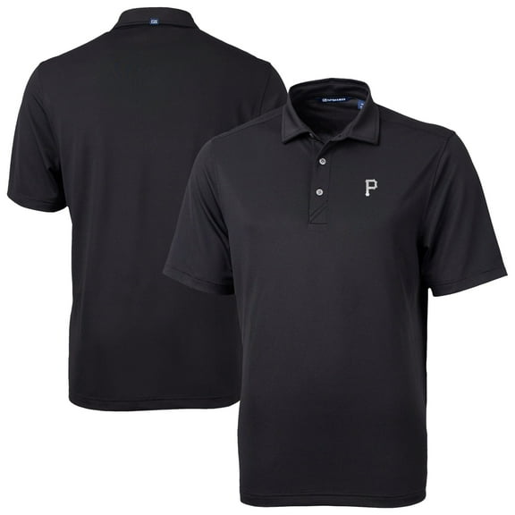 Men's Cutter & Buck Black Pittsburgh Pirates Virtue Eco Pique Recycled Polo