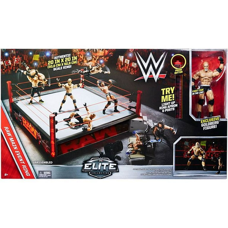 Mattel WWE Authentic Scale WrestleMania Raw Main Event Ring Kids
