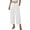 White, variant on XPMWRP Women's High Waist Pleated Wide Leg Capri Pants Button Closure Casual Loose Trousers with Pockets Stretchy for Work Purple M