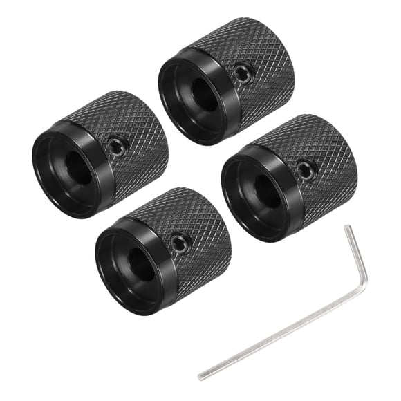 Uxcell Guitar Knobs Metal, Volume Tone Control Dome Knob Potentiometer Knobs with Wrench for Electric Guitar Bass Black