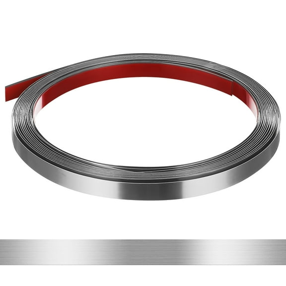 Pungan microwave trim 1 Roll Wall Trim Peel And Stick Wall Molding Metal Strip Mirror Trim Wall Decor Strip Wall Molding Border Stainless Steel Trim Strip 5m,196.85"X0.39"X0.04"