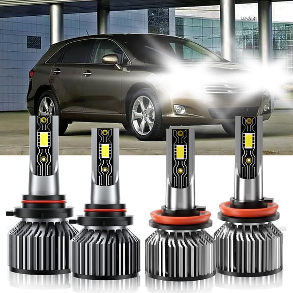 VEHIFOMO Compatible for Toyota Venza 2009-2016 9005 H11 LED Headlight Super Bright Bulbs Kit White