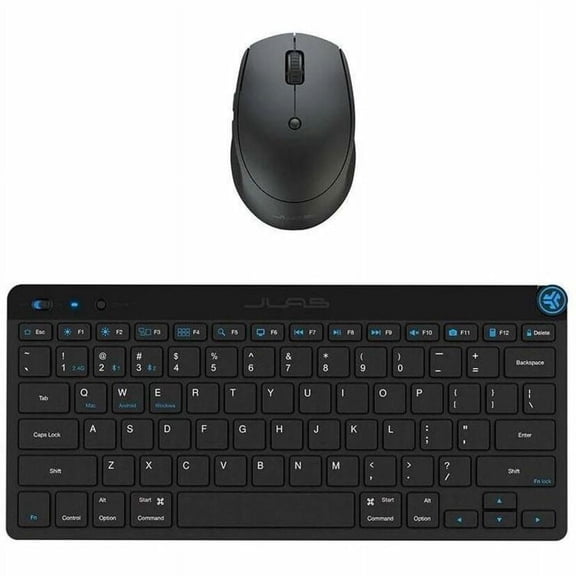 JLab GO Wireless Keyboard and Mouse Bundle, Bluetooth or USB, For Mac, PC, Tablet