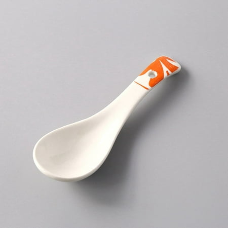 

Adults Baby Ceramic Dinnerware Japanese Style Mixing Spoons Kitchen Utensil Tableware Cutlery 10