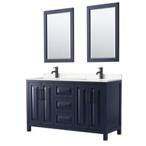 Wyndham Collection Wcv252560d-Vca-M24 Daria 60" Free Standing Double Basin Vanity Set -