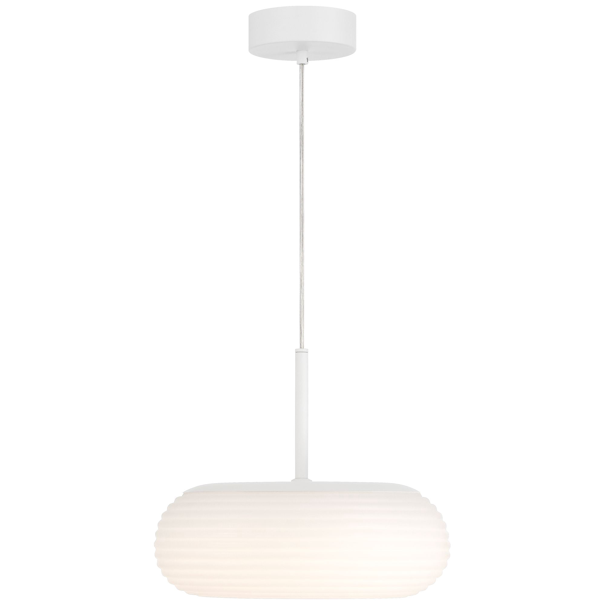 Possini Euro Design Sandringham 13 3/4" Modern Pendant Ceiling Light Fixture Dining Room Over Table LED Sanded White Finish