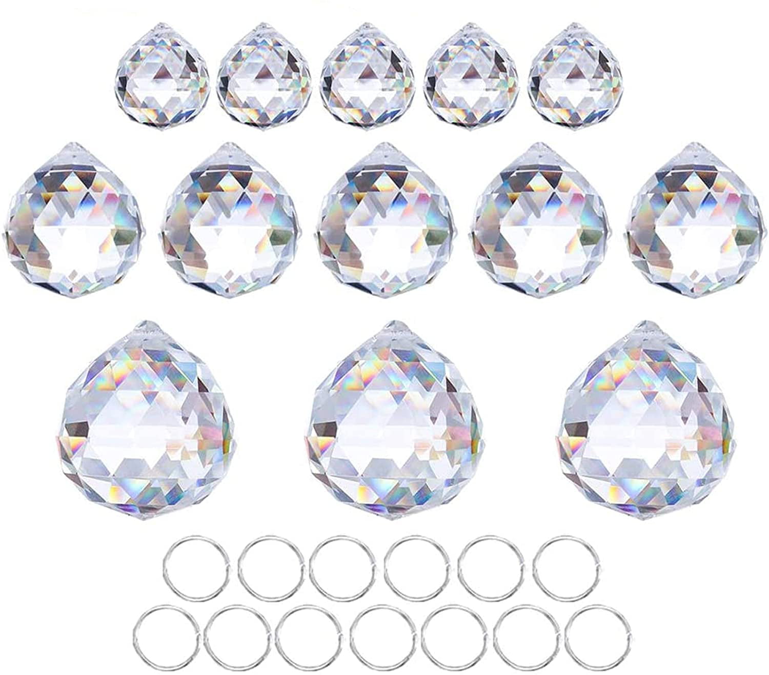 10 Clear Hanging Crystal Chandelier Ball Prism Lamp Feng Shui Drops Pendant 20mm 