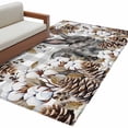 thumbnail image 2 of 3'x5' Area Rugs, Grey Rabbits Indoor Outdoor Area Rug for Living Room Bedroom, Pine Cones Brown Plants Grey Checkered Farmhouse Washable Bathroom Rugs Kitchen Floor Carpet Mats Home Decor Aesthetic, 2 of 8