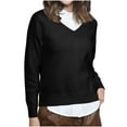 thumbnail image 3 of Sentmoon Womens Sweater Long Sleeve Oversized Sweaters for Women Solid Color Loose Stretchy and Flexible Women Tops Fall and Winter for Chilly Winter Mornings L, 3 of 4