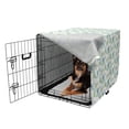 thumbnail image 2 of Floral Dog Crate Cover, Rose Flowers and Leaves in Pastel Natural Tones, Easy to Use Pet Kennel Cover for Medium Large Dogs, 35" x 23" x 27", Green Slate Blue, by Ambesonne, 2 of 6