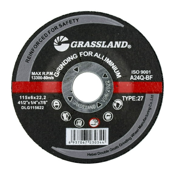 Grinding Disc, Aluminum Grinding wheel - 4-1/2" x 1/4" x 7/8" - T27 - (5 PACK)