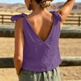 thumbnail image 5 of ZVNAΖH Women's V-Neck Tie Shoulder Tank Top, Linen Sleeveless Cami for Summer Casual, M-3XL, 5 of 5