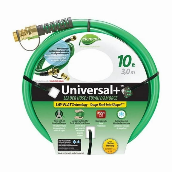 Element  0.5 in. Dia. x 10 ft. Leader Green Hose