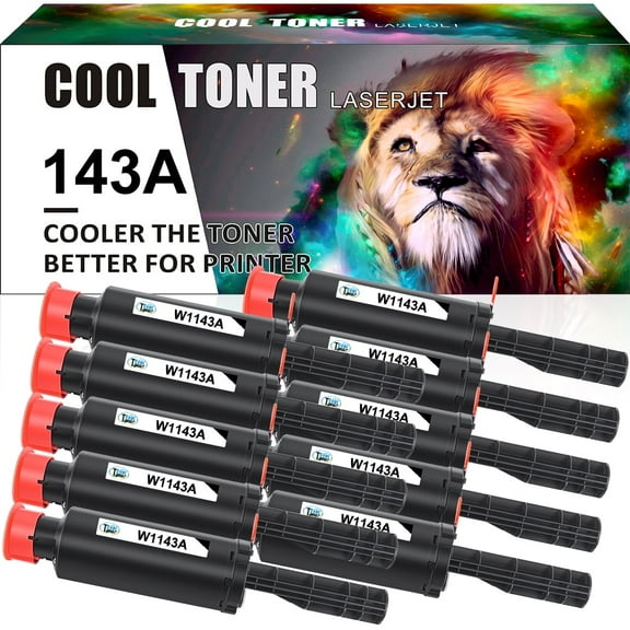 Cool Toner Compatible Toner for HP 143A W1143A for Neverstop Laser 1001nw MFP 1201n 1202nw Printer (Black, 10 Pack)
