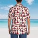 thumbnail image 4 of Balery Rocket Pattern Camisas hawaianas de manga corta para hombre, camisas playeras de corte holgado, camisas de vacaciones con botones,Medium, 4 of 7