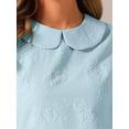 thumbnail image 5 of Unique Bargains Women's Peter Pan Collar Blouse Sleeveless Jacquard Floral Tank Top XL Light Blue, 5 of 6