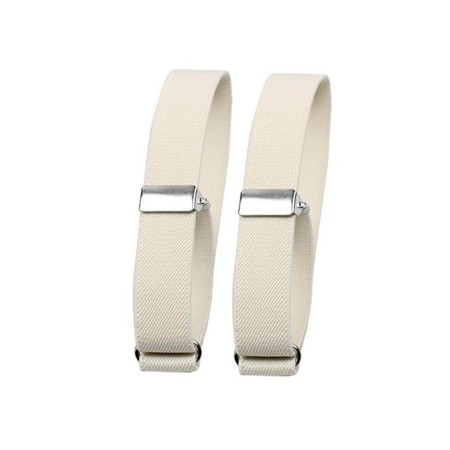 kurtrusly 2 Pcs Mode Chemise pour Hommes Manches Élastiques Brassards Femmes Blanc