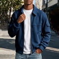 thumbnail image 4 of Jjayotai Men's Zip Up Jacket Collared Bomber Sleeve Pocket Utility Outerwear Casual Loose Fit Fall Winter Streetwear Ribbed Cuffs, 4 of 6