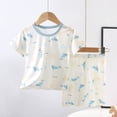 thumbnail image 4 of ITSAME Kids Girls Outfits 2-Piece, Printed Crewneck T-Shirts and Shorts Cotton Comfort Home Clothes Set Beige Size 6, 4 of 5