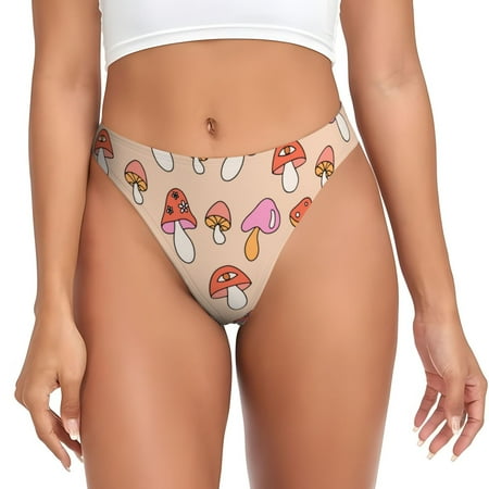 Sigee 70s Mushroom for Women s G-String Panty  Low Rise  Soft Lace Perfect for Everyday Wear or Special Occasions-XX-Large