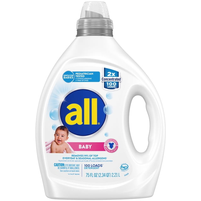Detergente líquido para ropa All Gentle for Baby, 2 x 75 oz