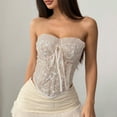 thumbnail image 2 of Womens Corset Tops, Floral Bustier Shapewear, Lace Waist Cincher Overbust Bustiers Push Up Bodysuit, 2 of 4