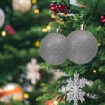 thumbnail image 2 of Adornos navideños de 5 pulgadas - Bolas de purpurina irrompibles para árbol/corona, paquete a granel de bolas colgantes de plástico, decoración navideña para fiestas y hogar (plateado), 2 of 4