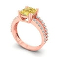 thumbnail image 2 of 3.96ct Cushion Cut Yellow Natural Citrine 14k Pink Rose Gold Engraving Statement Bridal Wedding Designer Ring Size 4.5, 2 of 5