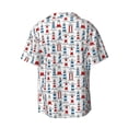 thumbnail image 6 of Lsque Lighthouse And Beacon print Men's Cuban Collar Short Sleeve Shirt Summer Beachwear Casual Button Down Fashionable Vacation Leisure Shirt-Large, 6 of 7