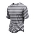 thumbnail image 2 of Mfakffe Shirts For Men Casual Striped T-Shirts Short Sleeve Crewneck Basic Tee, 2 of 5