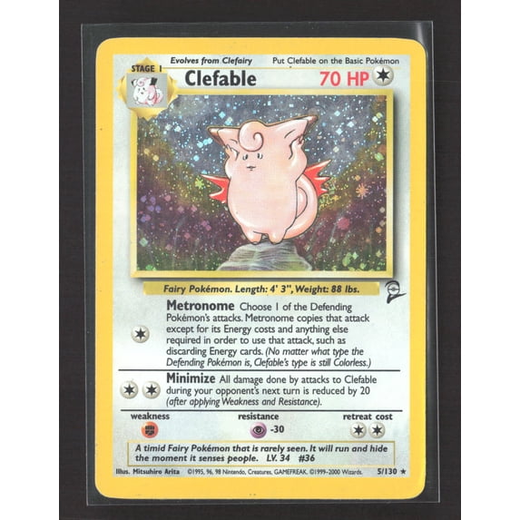 Base Set 2 Clefable Holo Rare #5/130