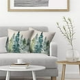 thumbnail image 3 of Watercolor Dark Green Tree Pillow Covers 18X18 Set of 2, Nature Themed Christmas Throw Pillow Covers Rustic Forest Pillowcase Decor for Indoor Outdoor Home Sofa Bedroom Living Room, 3 of 6