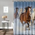 thumbnail image 2 of Chilfamy Horses Snow Running Pretty Shower Curtain 100% Polyester Fiber Chic Modern Bathroom Decor with Hooks 60x72, 2 of 7