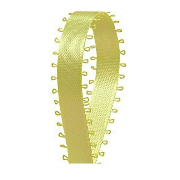 3/16" Double Face Satin Picot Ribbon Feather Edge 50 Yds-Baby Maize