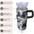 thumbnail image 3 of Camo 20oz Stainless Steel Tumbler with Handle and Straw – Insulated Travel Cup with Sliding Lid, 360° Full Wrap Printed Mug for Home, Outdoor & Sports Use, Camouflage, 3 of 6