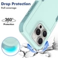 thumbnail image 3 of Decase for iPhone 16 Pro Max Rugged Case, Shockproof Heavy Duty Hybrid Protection Hard PC Shell Flexible TPU Bumper, Military Grade Drop Proof Durable Protective Case with Screen Protector,Mint, 3 of 5