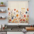 thumbnail image 5 of Yellow Red Blue Spring Floral Sheer Curtains 84 Inches Long, Watercolor Botanical Summer Flowers Light Filering Curtains, Breathable Simi Curtain Privacy Drapes for Living Room Window Treatment, 5 of 9