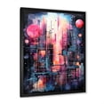 thumbnail image 2 of Designart "Luminous Night in Abstract Northern Pink II" Landscapes Framed Wall Art - Traditional Pink Northern Lights Entryway Framed Wall Art, 2 of 6