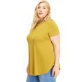 thumbnail image 2 of Pastel by Vivienne Women's Short Sleeve Jersey Top in Plus Size Mustard X-Large, 2 of 4