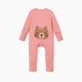 thumbnail image 1 of PatPat Pijamas de pie con mangas largas y cremallera de estampado de animales verdes para bebés varones y niñas, 1 of 2