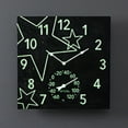 thumbnail image 3 of Taylor 14-inch by 14-inch Midnight Stars Glow in the Dark Clock with Thermometer, 3 of 6