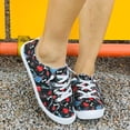 thumbnail image 4 of Women Halloween Christmas Canvas Sneakers Casual Lace up Flats Loafers Comfortable Walking Slip on Shoes, 4 of 7