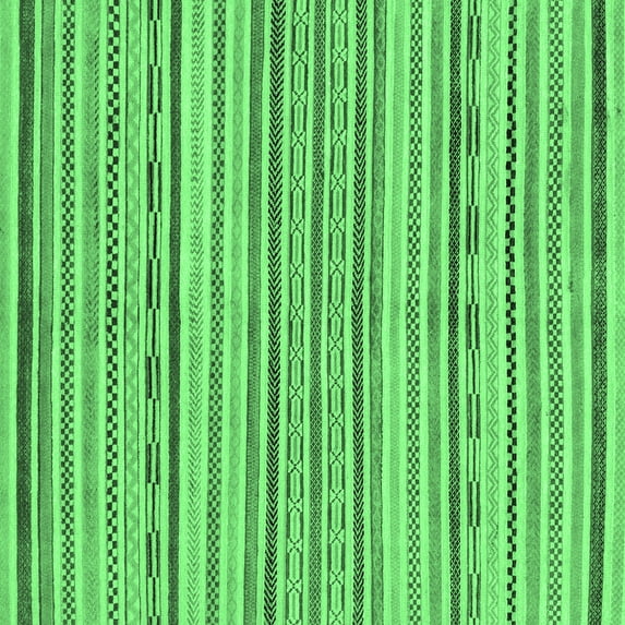 Ahgly Company Indoor Square Abstract Emerald Green Modern Area Rugs, 7' Square