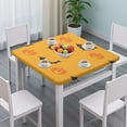 thumbnail image 3 of Halloween Stretch Table Cover 34x34 Inch Square - Elastic Edge Design with Ghosts and Pumpkins Pattern for Festive Table Decor, 3 of 6