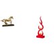 thumbnail image 1 of Figura de caballo,Escultura de caballo en miniatura coleccionable,Estatua de animal de adorno de caballo de resina para decoración del hogar,Escultura abstracta de fuego,Estatua de arte, 1 of 8