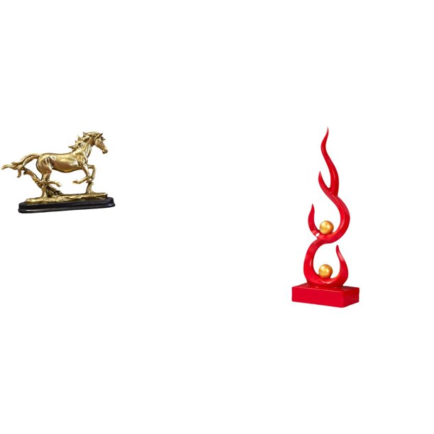 Figura de caballo,Escultura de caballo en miniatura coleccionable,Estatua de animal de adorno de caballo de resina para decoración del hogar,Escultura abstracta de fuego,Estatua de arte