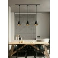 thumbnail image 5 of KAYYELAMP 11.8 Inches Black Twisted Cord Set of Three Track Hanging Light H-Type Gold Inner Cone Shade Track Pendant Light for Kitchen Sink Loft Stairs(No bulb, Track), 5 of 7
