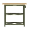 thumbnail image 3 of Convenience Concepts Designs2Go 3 Tier Butcher Block Kitchen Prep Island with Drawer, Dark Sage Green/Butcher Block, 3 of 8