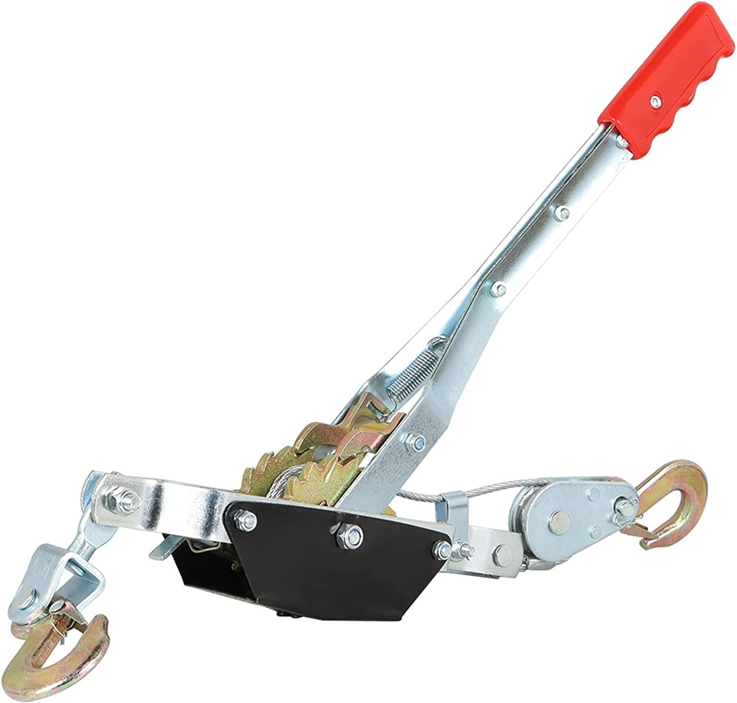 "munirater 2 Ton Dual Gear Power Puller, 2 Hook Steel Cable Dual Gear